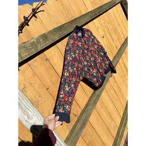 Karen Scott Vintage Floral Button Top Shirt‎ Large cottage Blue Red Winter Fall thumbnail 4