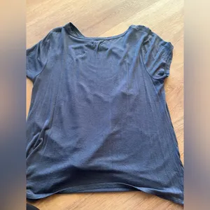 Eyeshadow Blue Knotted Short Sleeve Shirt thumbnail 2