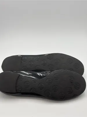 Tory Burch Black Patent‎ Leather Logo Ballet Flats Size 7.5/8 thumbnail 8