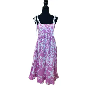 Peter Som Pink Midi Dress SIZE 2 Ruffle Cottage Cotton Vacation Sundress $400 thumbnail 12