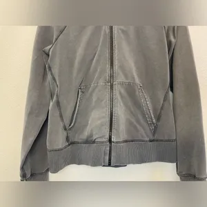 Lululemon Women’s Loop Zip Up Hoodie Acid‎ Rubber Dye Black Size L thumbnail 5