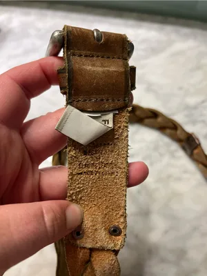 Fossil Braided Tan Leather Belt with Silver Buckle thumbnail 6