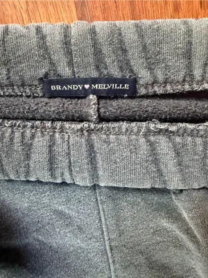 Brandy Melville Dark Gray Fleece Joggers thumbnail 2