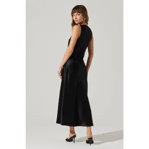 ASTR The Label Ellora Slip Satin Elegant Minimalist Black Midi NWT S thumbnail 3