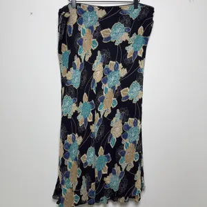 VTG Y2K Women Whimsigoth Fairy Grunge Skirt‎ 16 Black Floral Chiffon Maxi Flowy thumbnail 4