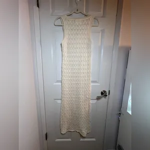 K Closet‎ Women Crochet Cream Sleeveless Maxi Dress Size M thumbnail 9