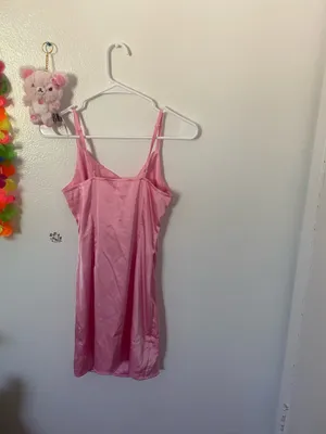 Pink satin dress thumbnail 4