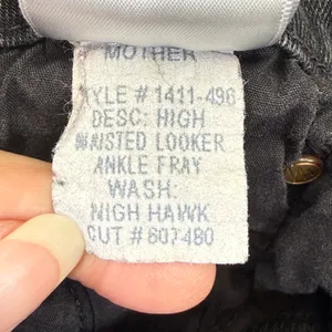 MOTHER High Waisted Looker Ankle Fray Night Hawk Skinny Jeans Gray‎ 23 READ thumbnail 13