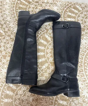 ANTONIO MELANI Black Leather Tall Riding Boots thumbnail 1