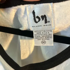 Vintage 1995 Blanc Noir White Crop Tank Top with Black Trim | Size M Y2K Grunge thumbnail 3