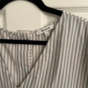 Madewell Green/Cream Button-Back Easy Dress thumbnail 4