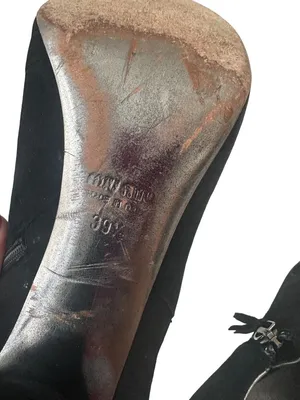 MIU MIU Black Suede Booties Heels Size 39.5/9.5 thumbnail 9