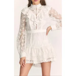 NWT LoveShackFancy Trisha RuffledLace Mini Dress in True White Sz‎ 4$495 thumbnail 2