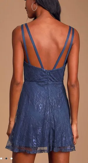 Lulus Navy Lace Mini Dress thumbnail 2