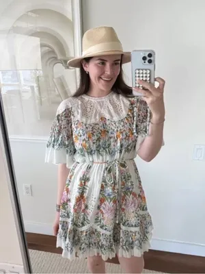 Farm Rio Off-White Sweet Bloom Bouquet Mini Dress L thumbnail 9