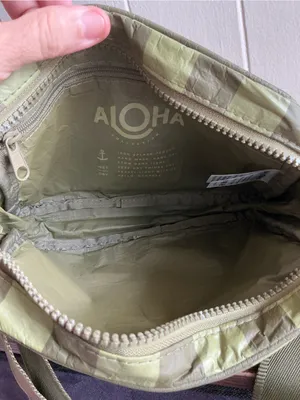 A Waterproof ALOHA Collection Le Tour Army Green Checkered crossbody bag thumbnail 5
