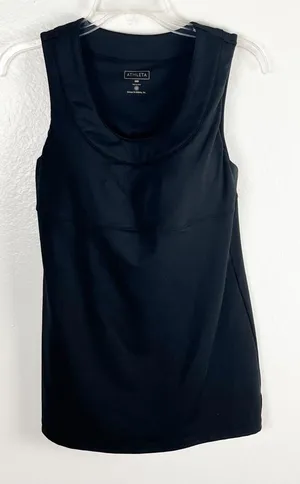 ATHLETA Classic Black Inner Strength Built In Bra Tank Top 36B Gym Workout Yoga thumbnail 1