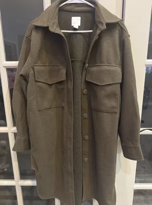 H&M Olive‎ Trench Coat Shacket Jacket Duster Size XS thumbnail 1