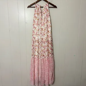 Drew Naomi Pink Floral Tiered Maxi Dress Size S thumbnail 8