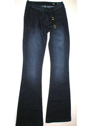 New NWT $99 Designer Buffalo David Bitton Jeans Womens 24 X 33 Mid Rise Flare Dk thumbnail 1