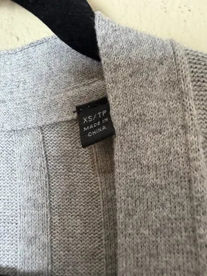 ATM Cotton Cashmere Duster Longline Cardigan Sweater Grey Ribbed Size XS thumbnail 5