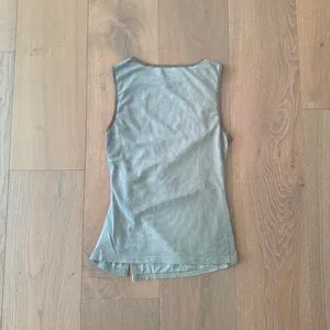 Princess Polly Shrunken green mesh tank top with split ruched cutout thumbnail 3