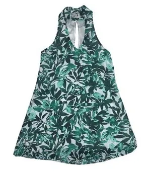 Lulu's Green Tropical Palm Frond‎ Sleeveless Shift Sun Dress Size XS thumbnail 1