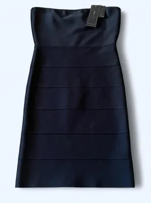 vintage y2k bcbg maxazria alyona black bandage bodycon mini dress XS 🖤 thumbnail 1