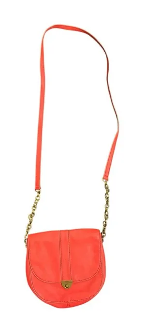 Fossil Mini Saddle Pink Flap Leather Crossbody Bag Purse Cowgirl Boho Chic Y2K thumbnail 1