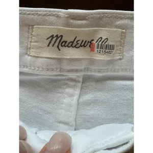 Madewell Jeans Women 27 White Denim Button Fly 10 Inch High Rise‎ Skinny Crop thumbnail 9