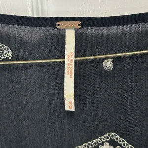Free People Black Dress with White Embroidery thumbnail 3