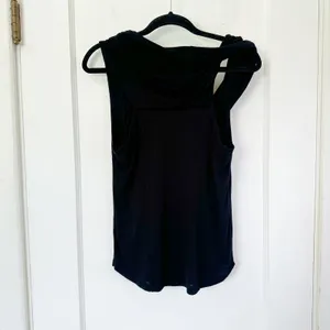 Free People | Draped Twist Off the Shoulder‎ Knit Top in Black thumbnail 2