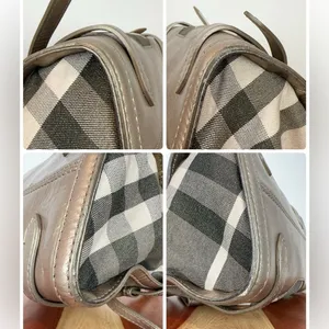 Pre-Owned Burberry Satchel Shimmer Nova‎ Check Canvas thumbnail 11