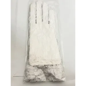 White Lace‎ Gloves Sz OS Floral Sheer Ruffle Bridal Wedding Formal thumbnail 4