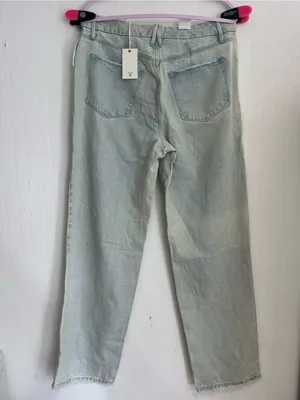 Good American Pale Blue Ripped Boyfriend Jeans thumbnail 7