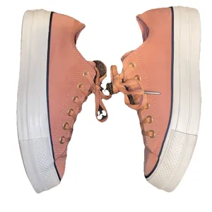 Converse Chuck Taylor All Star Platform Low Pink Lace - Up Sneakers Size 8.5 EUC thumbnail 4