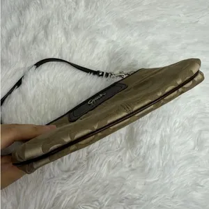 COACH Brown Signature Canvas Mini Purse Wristlet w/ Card Slots thumbnail 3