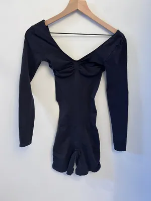 Skims seamless sculpt long sleeve low back mid thigh bodysuit onyx Large NWOT thumbnail 3