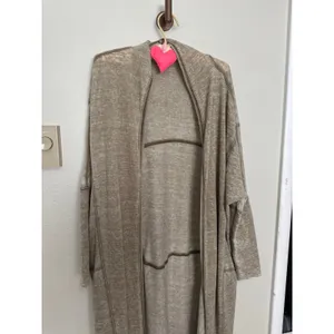 Intimately Free People Small Cozy Girl Longline Cardigan Sage Green w Pockets thumbnail 2