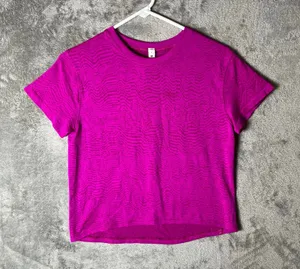 Lululemon Train to Be Seamless Short‎ Sleeve T-Shirt Ripple Wave Purple Size 6 thumbnail 1