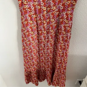 LUSH Feminine Floral Ruffle Strap Midi Dress Summer Back Zip Medium thumbnail 7