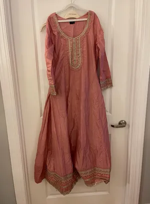 Pink Embroidered Art Silk Anarkali Set With Dupatta thumbnail 5