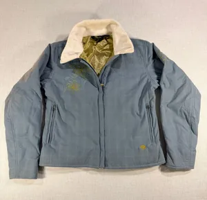 Mountain Hardwear Women's Supplex Jacket Small Faux Fur Floral Blue Plaid thumbnail 1