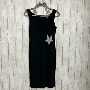 Lauren Ralph Lauren Black Sleeveless Halter Striped Star Artsy Long Flowy Dress thumbnail 2
