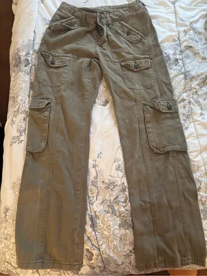 Olive Green Cargo Pants with Multiple Pockets thumbnail 1