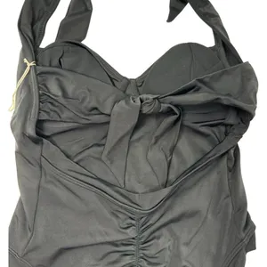 We Are‎ HAH Size S Pull Thru 1 Piece Bodysuit Swimsuit Black Cheeky Halter NEW thumbnail 5