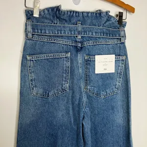Zara the pleated jean in medium blue trendy women's size 2 new‎ with tags modern thumbnail 5