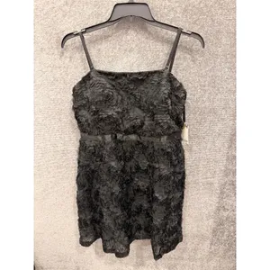 Kensie Dress 16 Black Fit & Flare 3D Rosette Sleeveless Cocktail Mini thumbnail 7