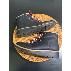 Dr. Scholls So Cozy Black Hiker Boots Faux Shearling Plaid Laces‎ Womens 11M thumbnail 5