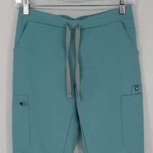 Figs Women's Teal Slim Straight Leg Pant Scrub Bottom‎ Size Extra Small Cargo thumbnail 2